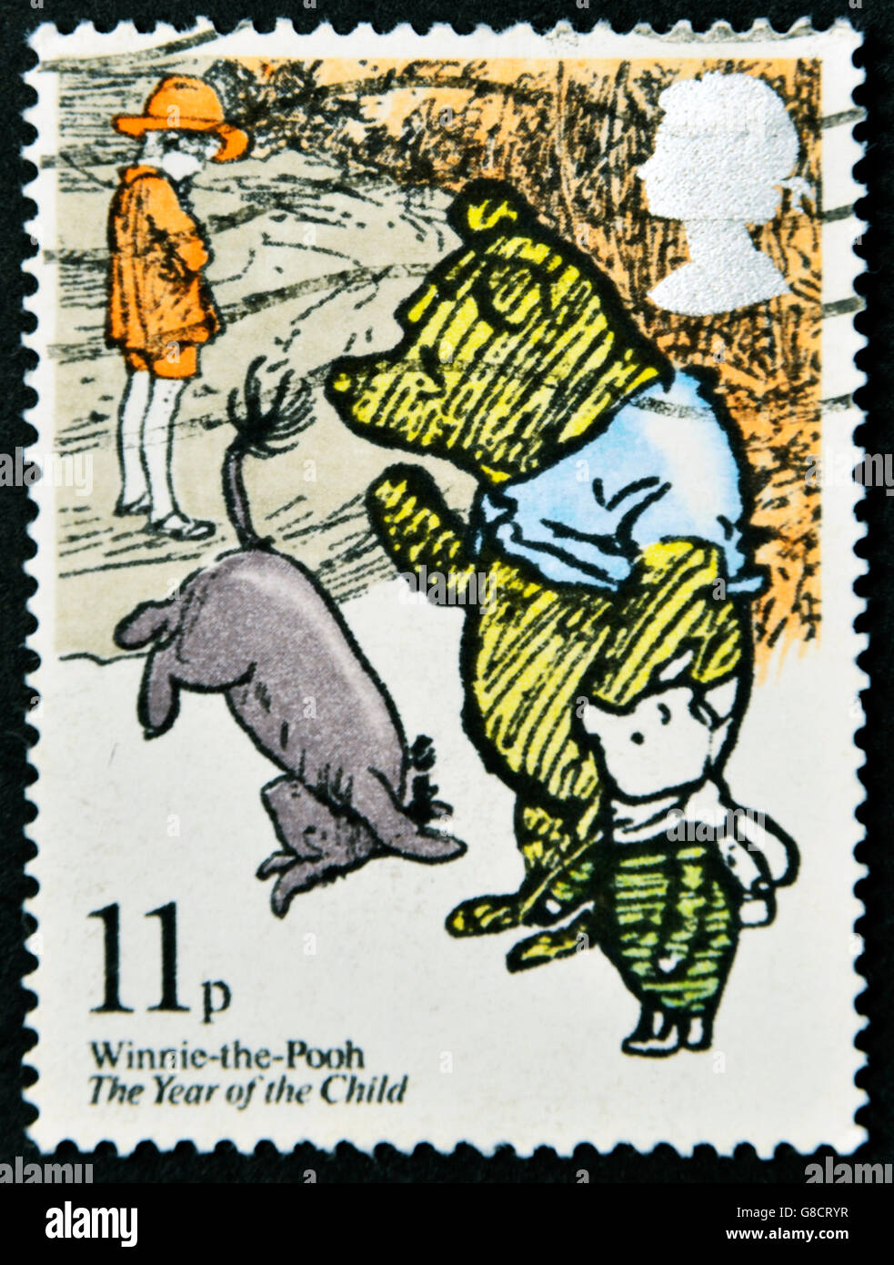 Royaume-uni - circa 1979 : timbre imprimé en Grande-Bretagne montre l'illustration d'un livre pour enfants 'Winnie the Pooh' , circ Banque D'Images