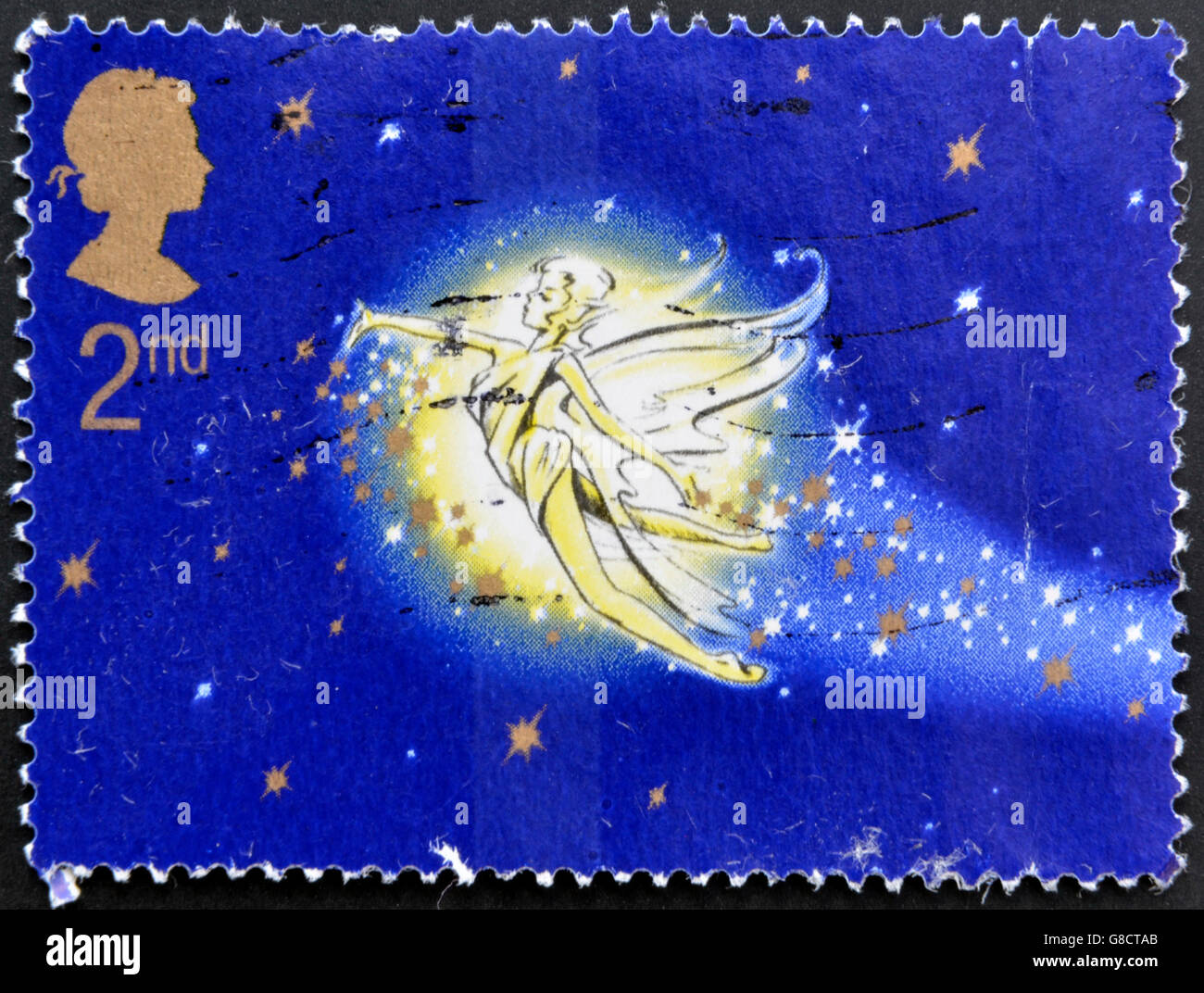 Royaume-uni - circa 2002 : timbre imprimé en Grande-Bretagne montre fée clochette. Stamp dédié à Peter Pan, circa 2002 Banque D'Images