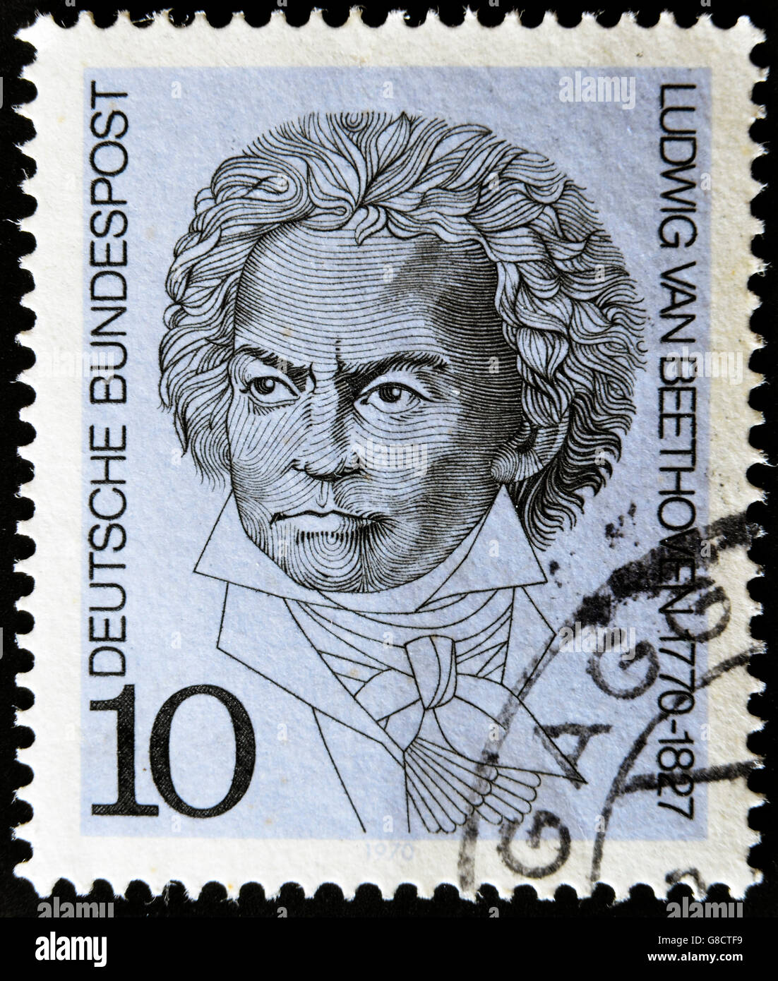 Allemagne - circa 1970 : timbre imprimé en Allemagne montrer Ludwig van Beethoven, vers 1970 Banque D'Images