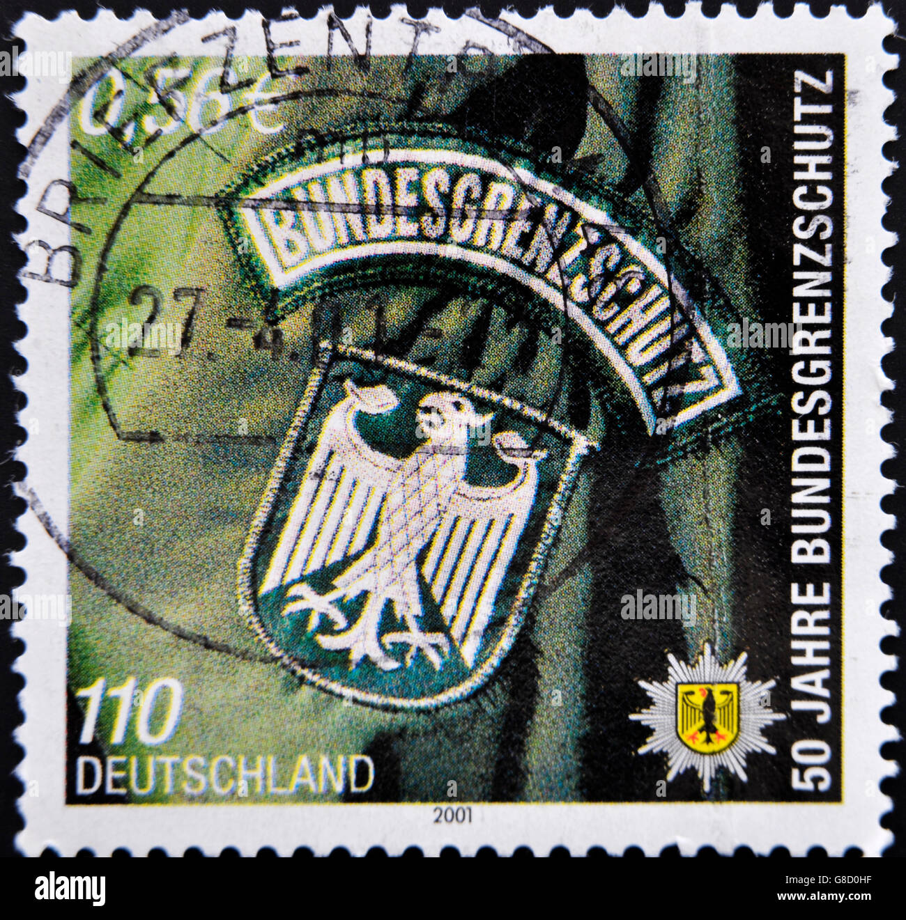 Allemagne- VERS 2001 : timbres en Allemagne montre Police Fédérale des Frontières, vers 2001. Banque D'Images
