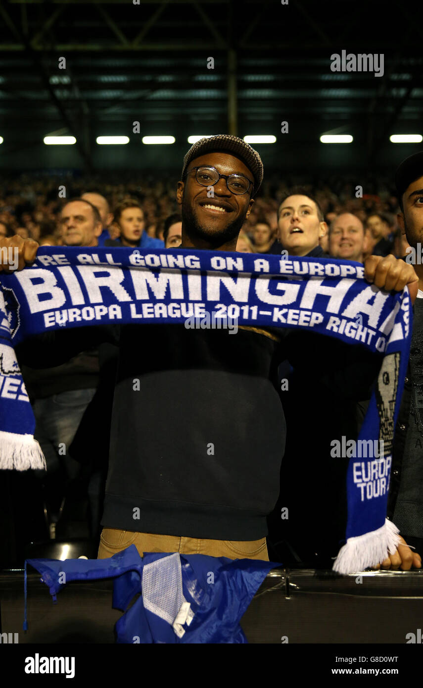 Football - Championnat Sky Bet - Fulham / Birmingham City - Craven Cottage. Fan de Birmingham City pendant le match Banque D'Images