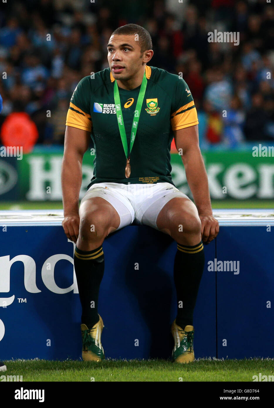 Bryan Habana d'Afrique du Sud après le match de médaille de bronze au stade olympique de Londres. Banque D'Images