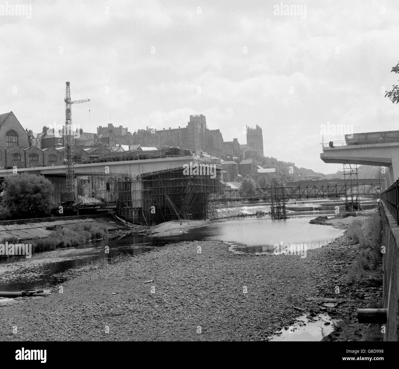 Landmarks - Travaux de construction - Milburngate - Durham Bridge City Banque D'Images