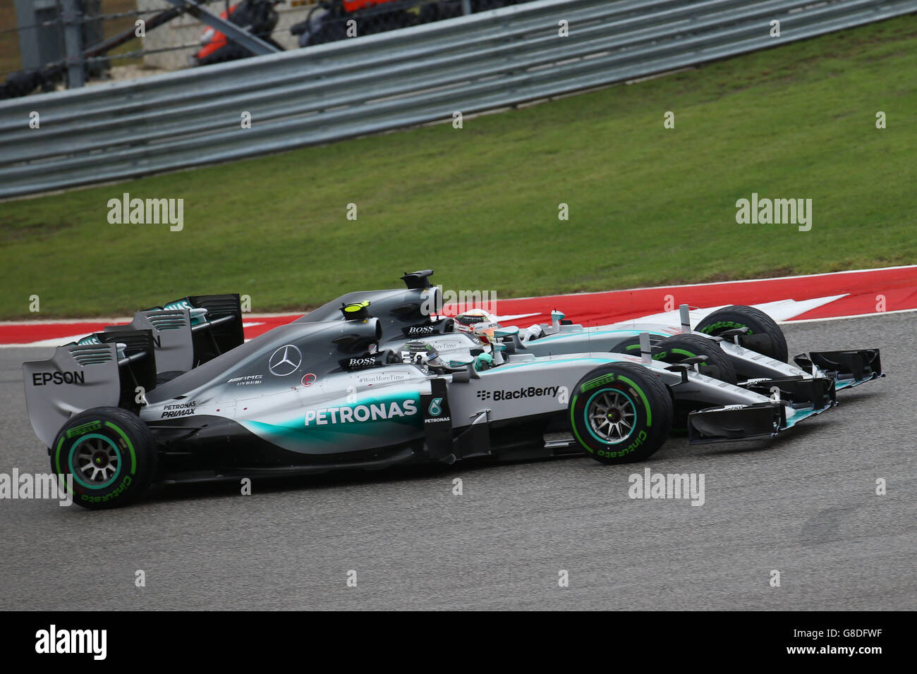 Lewis Hamilton de Mercedes pendant le Grand Prix des États-Unis au circuit des Amériques à Austin, Texas, États-Unis. Banque D'Images