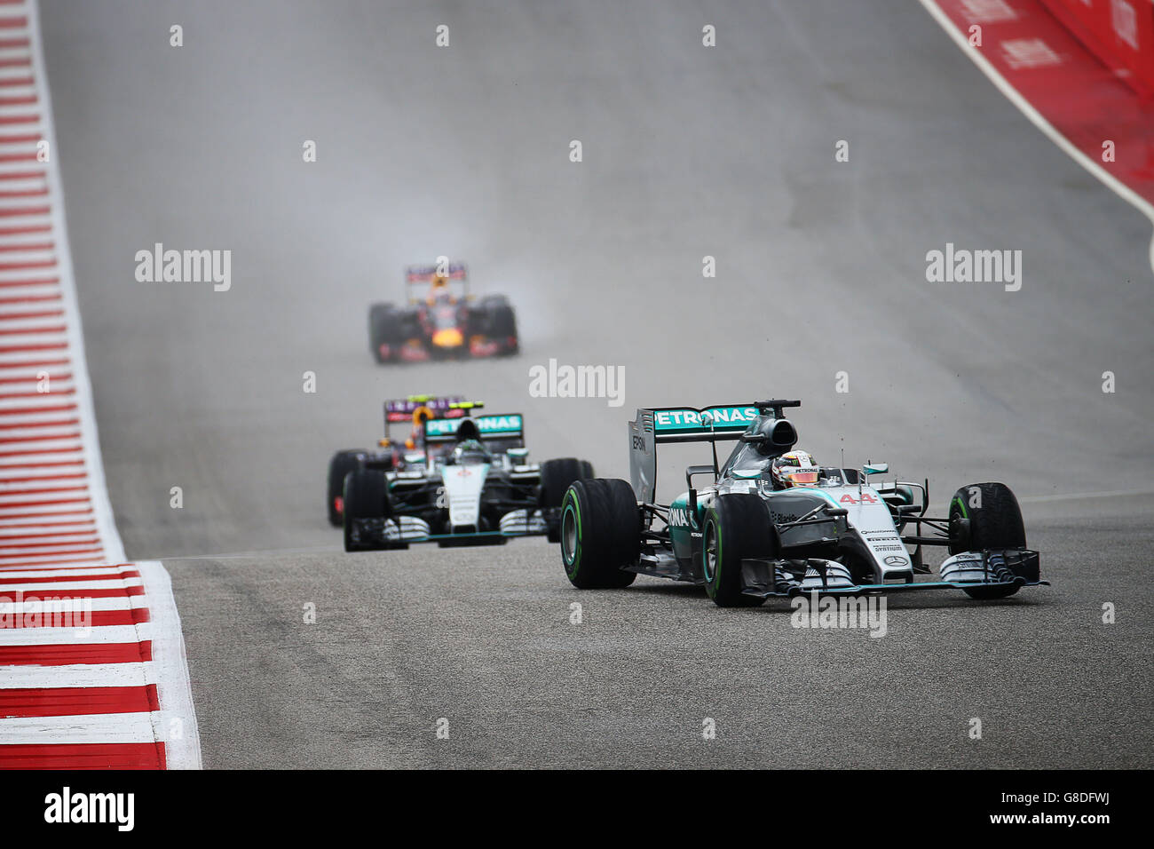 Lewis Hamilton de Mercedes pendant le Grand Prix des États-Unis au circuit des Amériques à Austin, Texas, États-Unis. Banque D'Images