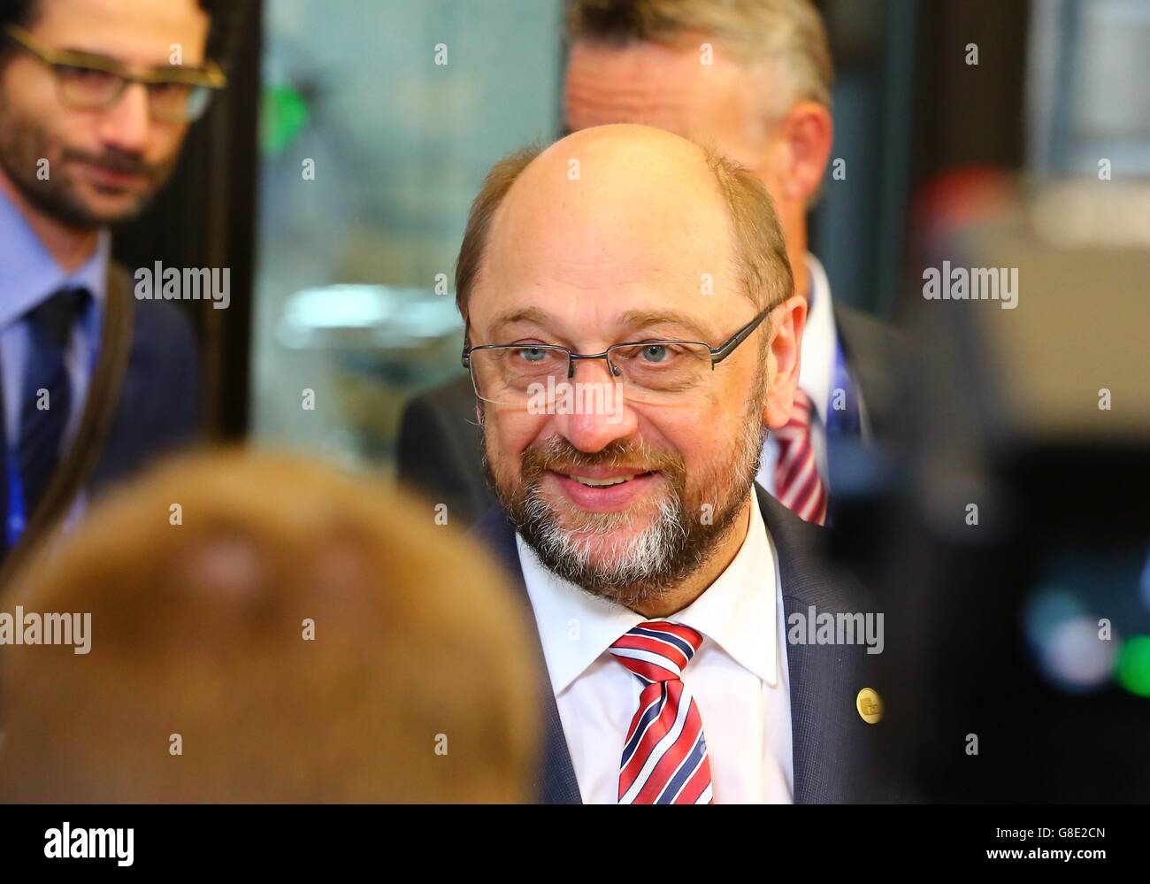 Bruxelles. 28 Juin, 2016. Le président du Parlement Européen Martin Schulz arrive pour le sommet de l'UE à Bruxelles, Belgique Le 28 juin 2016. © Gong Bing/Xinhua/Alamy Live News Banque D'Images