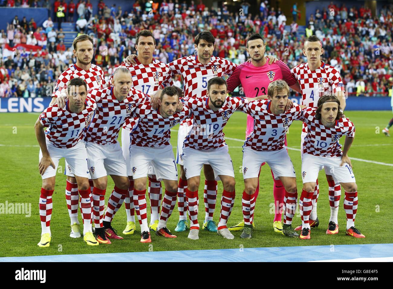 Agglo Lens France 25 Juin 2016 Groupe De L Equipe De La Croatie Cro Football Soccer Uefa Euro 2016 Ronde De 16 Match Entre La Croatie 0 1 Portugal Au Stade Bollaert Delelis Agglo A