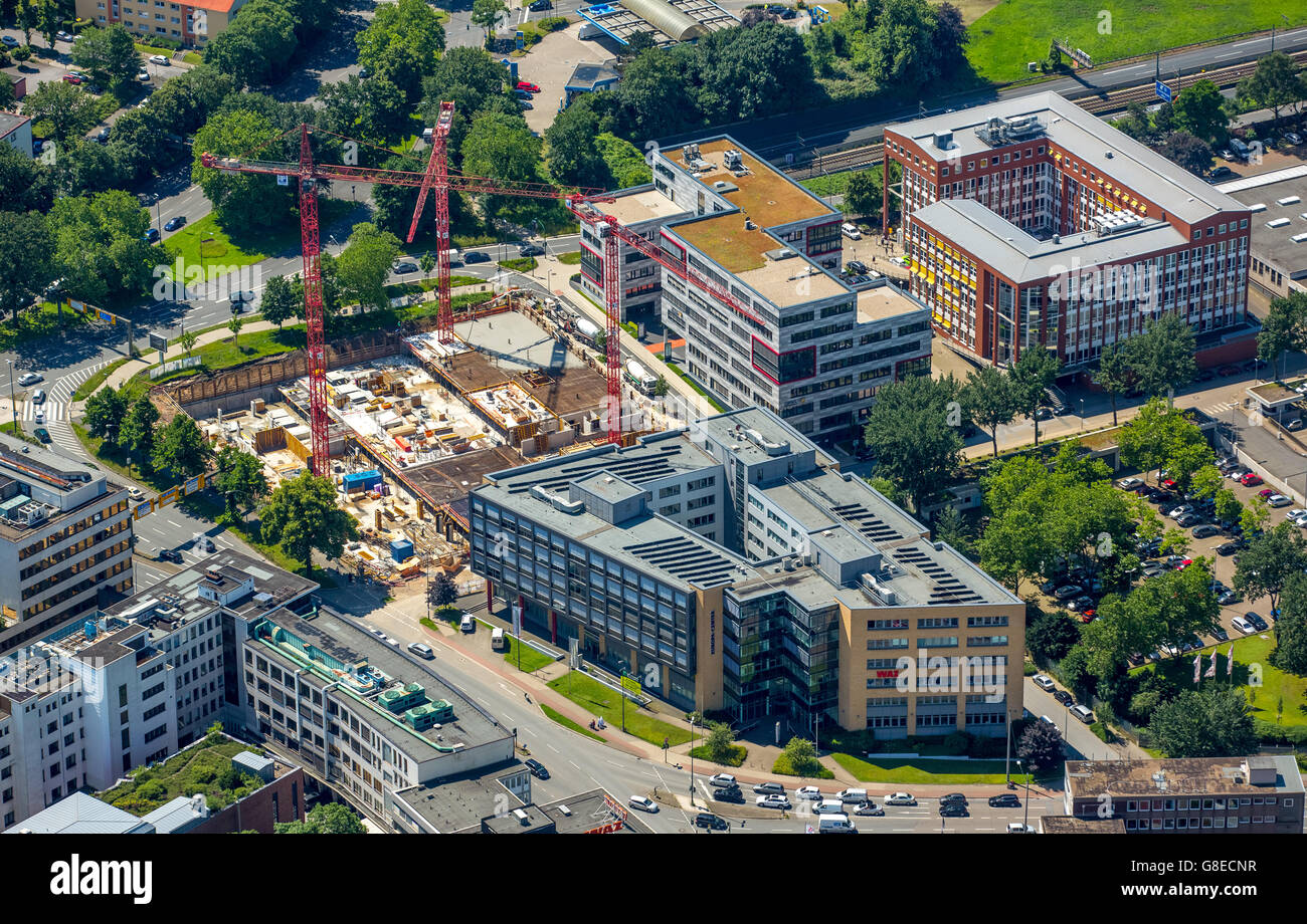 Vue aérienne de l'Allemagne de l'Ouest, WAZ, Allgemeine Zeitung, éditorial principal ministère central de rédaction Friedrichstrasse, Europa-Center, Banque D'Images