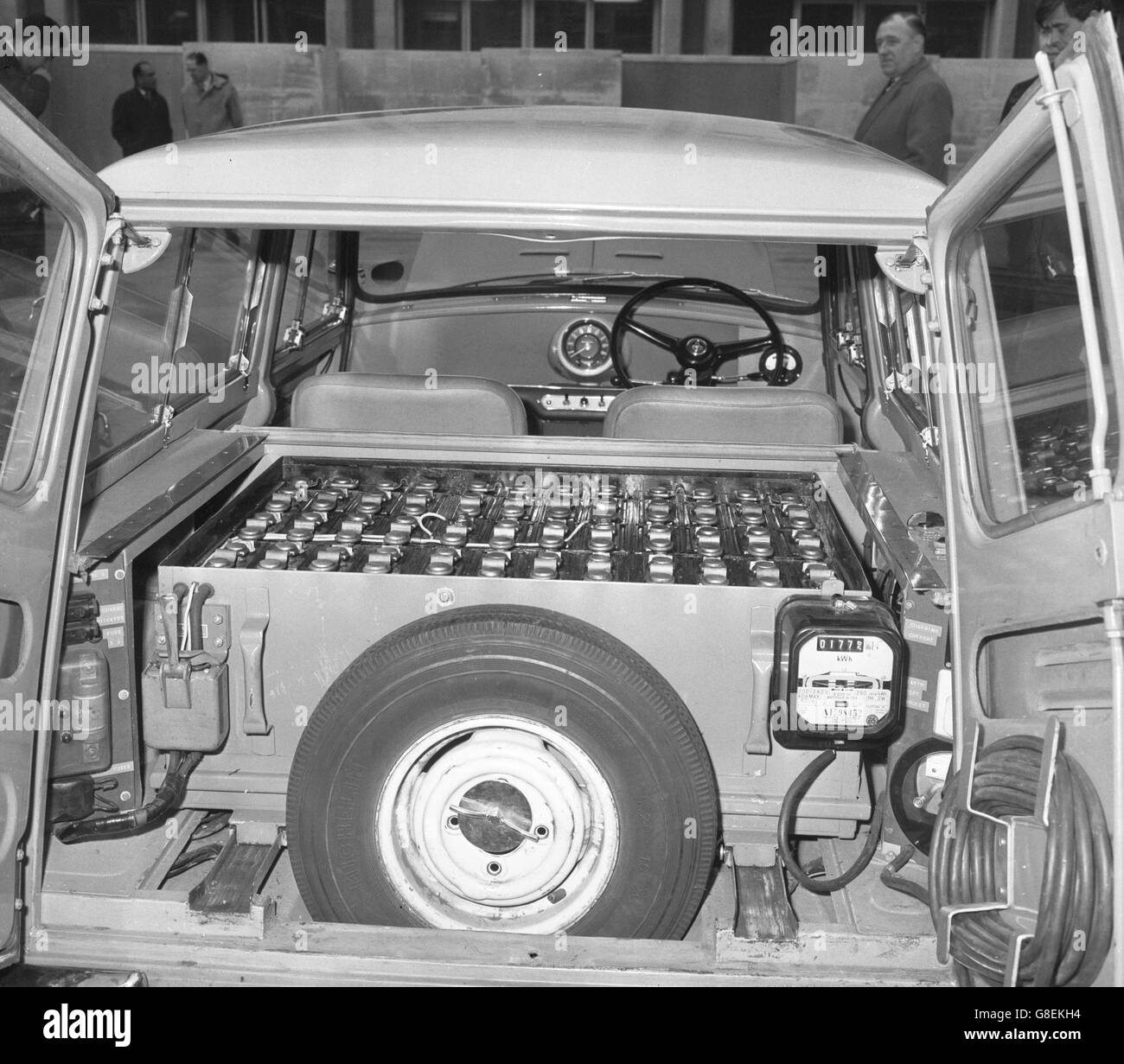 Electric Mini - Londres.Un mini-appareil électrique exposé à Londres. Banque D'Images