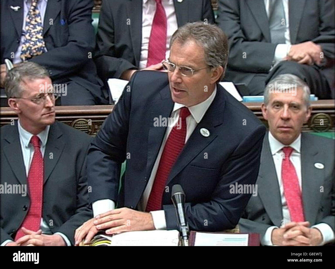 Questions du premier ministre - Chambre des communes. Le premier ministre britannique Tony Blair. Banque D'Images