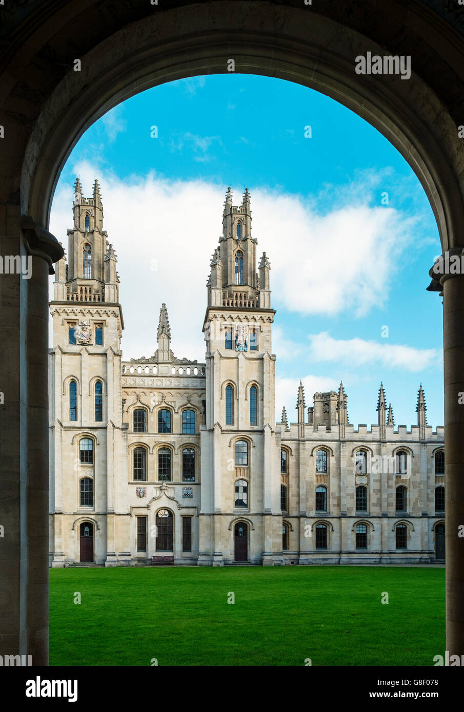 Quadrilatère avant de All Souls College Oxford, Royaume-Uni Banque D'Images