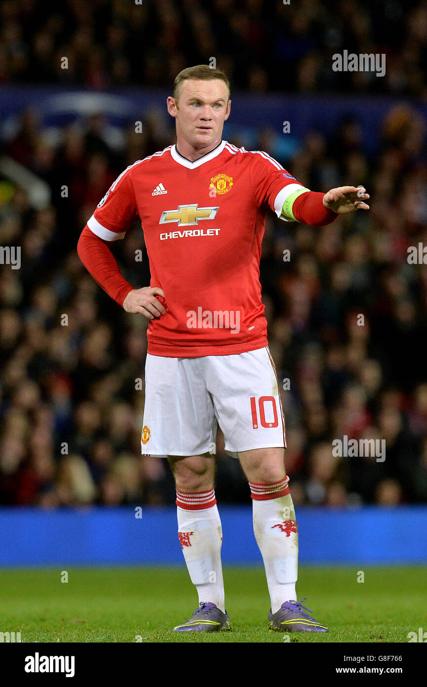 Wayne Rooney de Manchester United lors du match de la Ligue des champions de l'UEFA à Old Trafford, Manchester. Banque D'Images