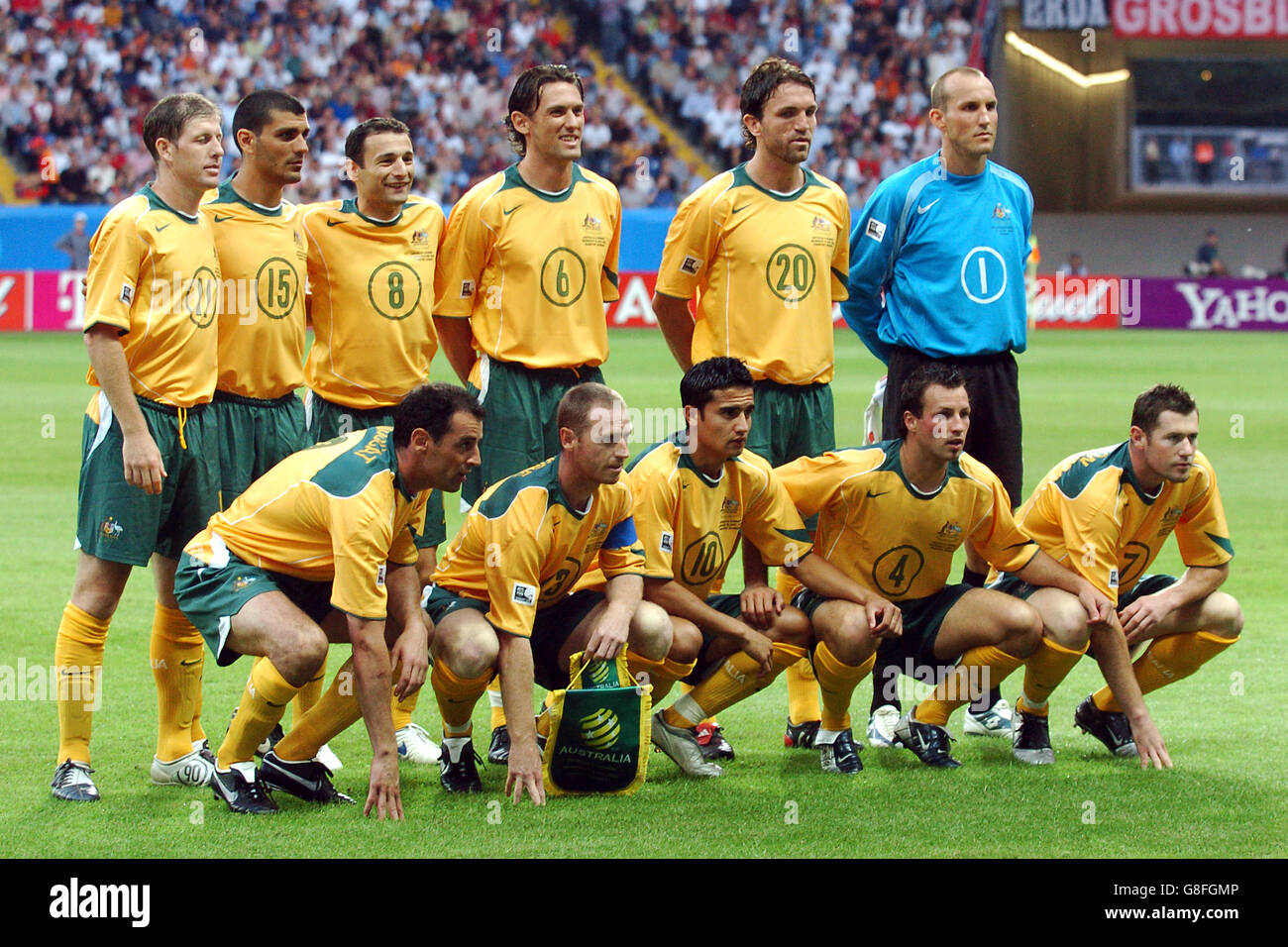 Football - coupe des Confédérations de la FIFA 2005 - Groupe A - Allemagne  / Australie - Waldstadion.Groupe d'équipe Australie Photo Stock - Alamy