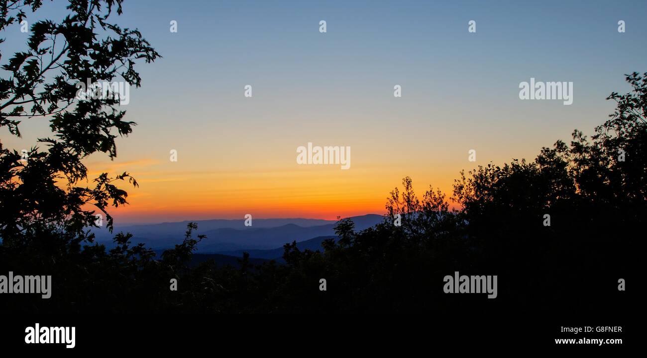 Coucher du soleil sur la montagne de Springer Appalachian Trail, Géorgie Banque D'Images Coucher du soleil sur la montagne de Springer Appalachian Trail, Géorgie Banque D'Images