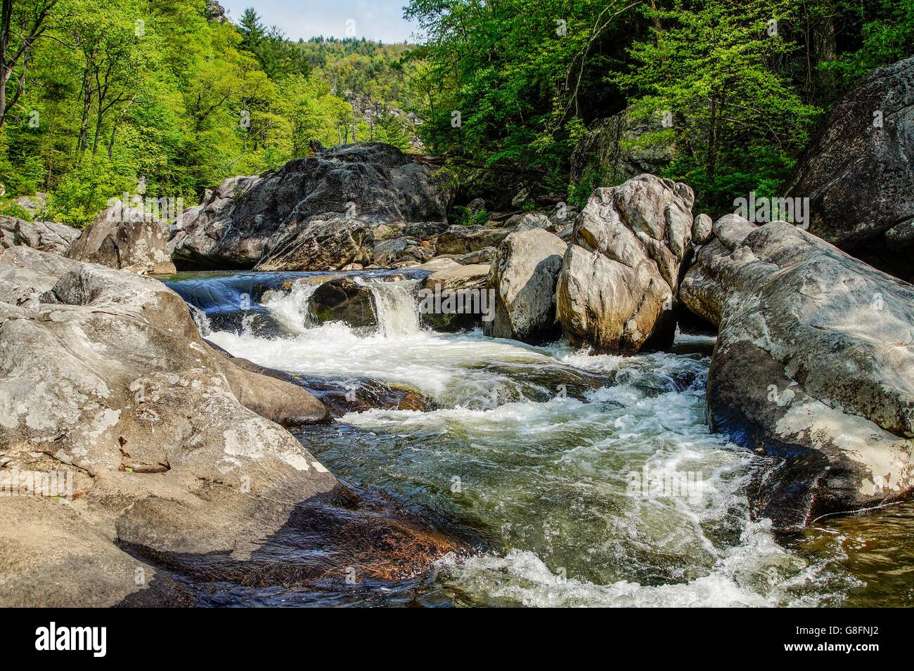 Linville Falls & River Linville, Caroline du Nord. Banque D'Images