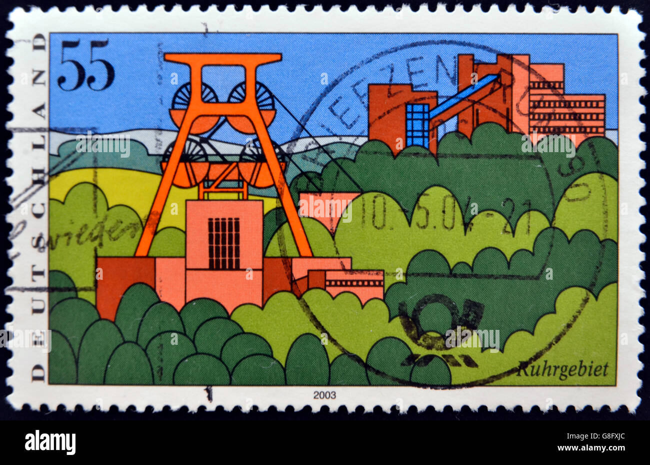 Allemagne- circa 2003 : timbres en Allemagne, montre belles régions en Allemagne, la Ruhr, vers 2003. Banque D'Images