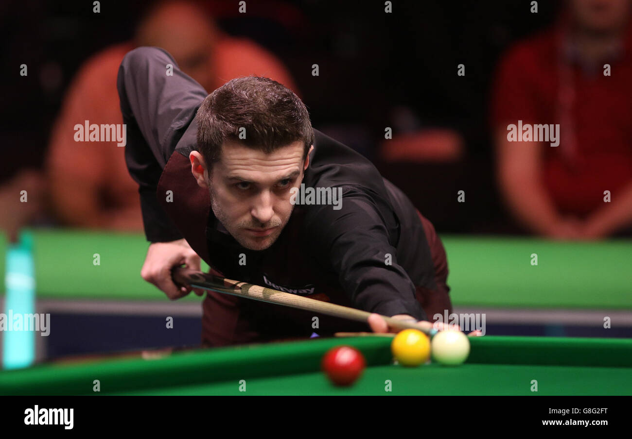 Mark Selby au cours du cinquième jour du Championnat britannique de Snooker 2015 de Betway au York Barbican, York. Banque D'Images