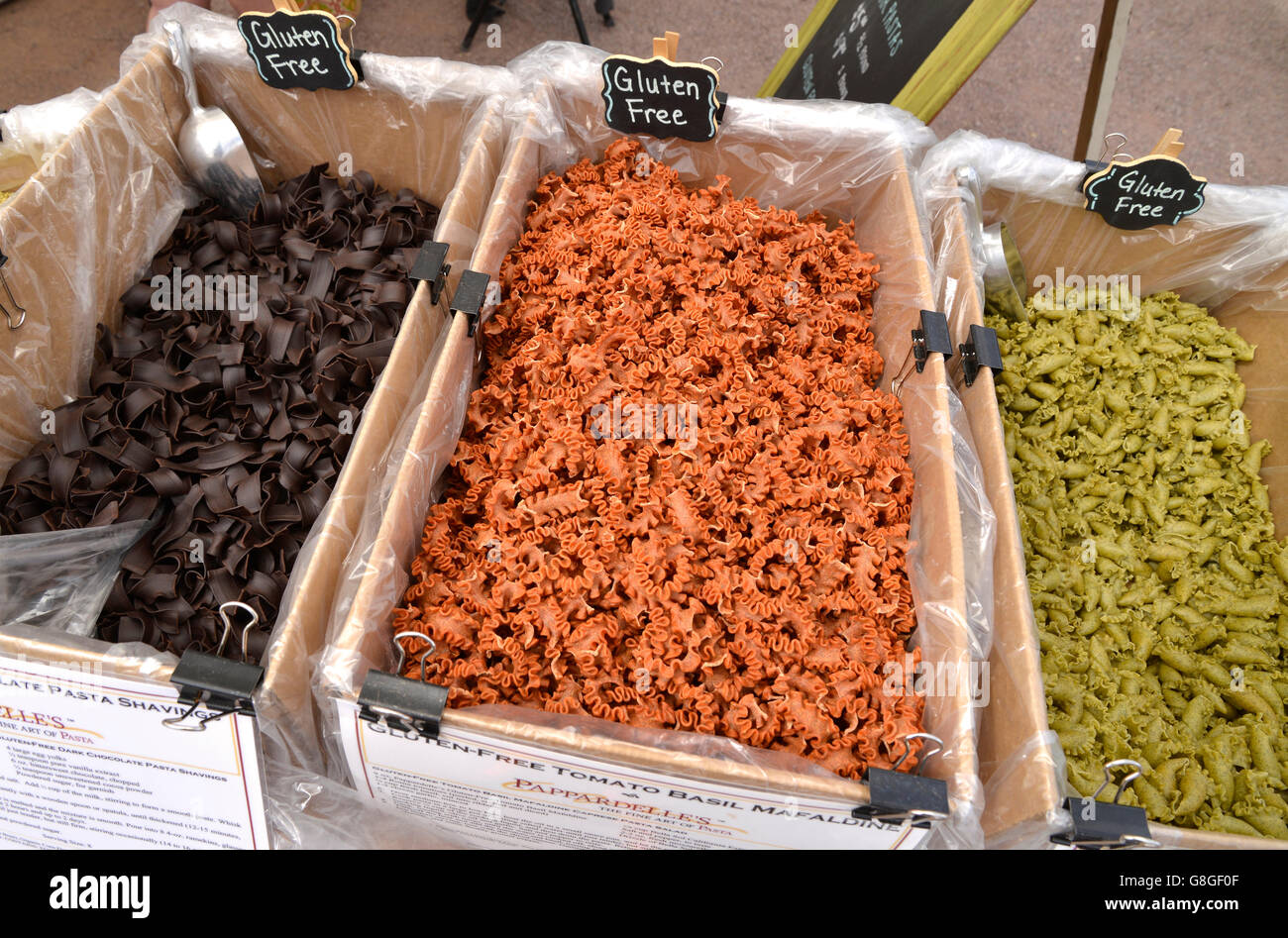 Les pâtes, Farmers Market, Tucson, Arizona, USA. Banque D'Images