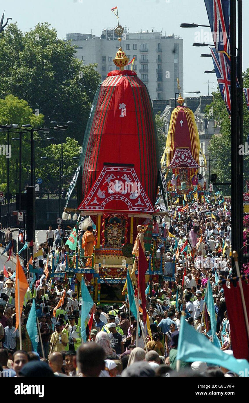 Festival - Hare Krishna Ratha-Yatra Carnaval de chars - Londres Banque D'Images