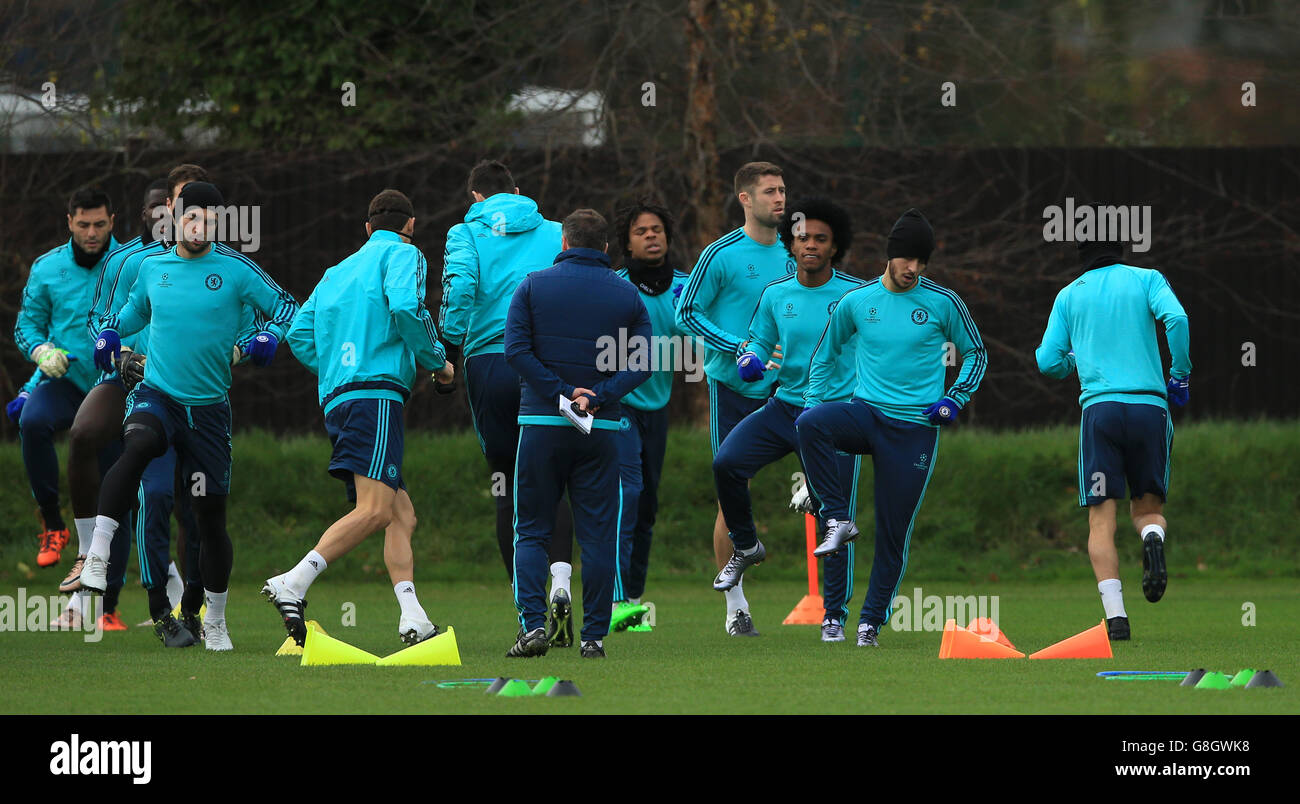 Porto v Chelsea - Ligue des Champions - Groupe G - Chelsea la formation et conférence de presse - Terrain d'entraînement de Cobham Banque D'Images