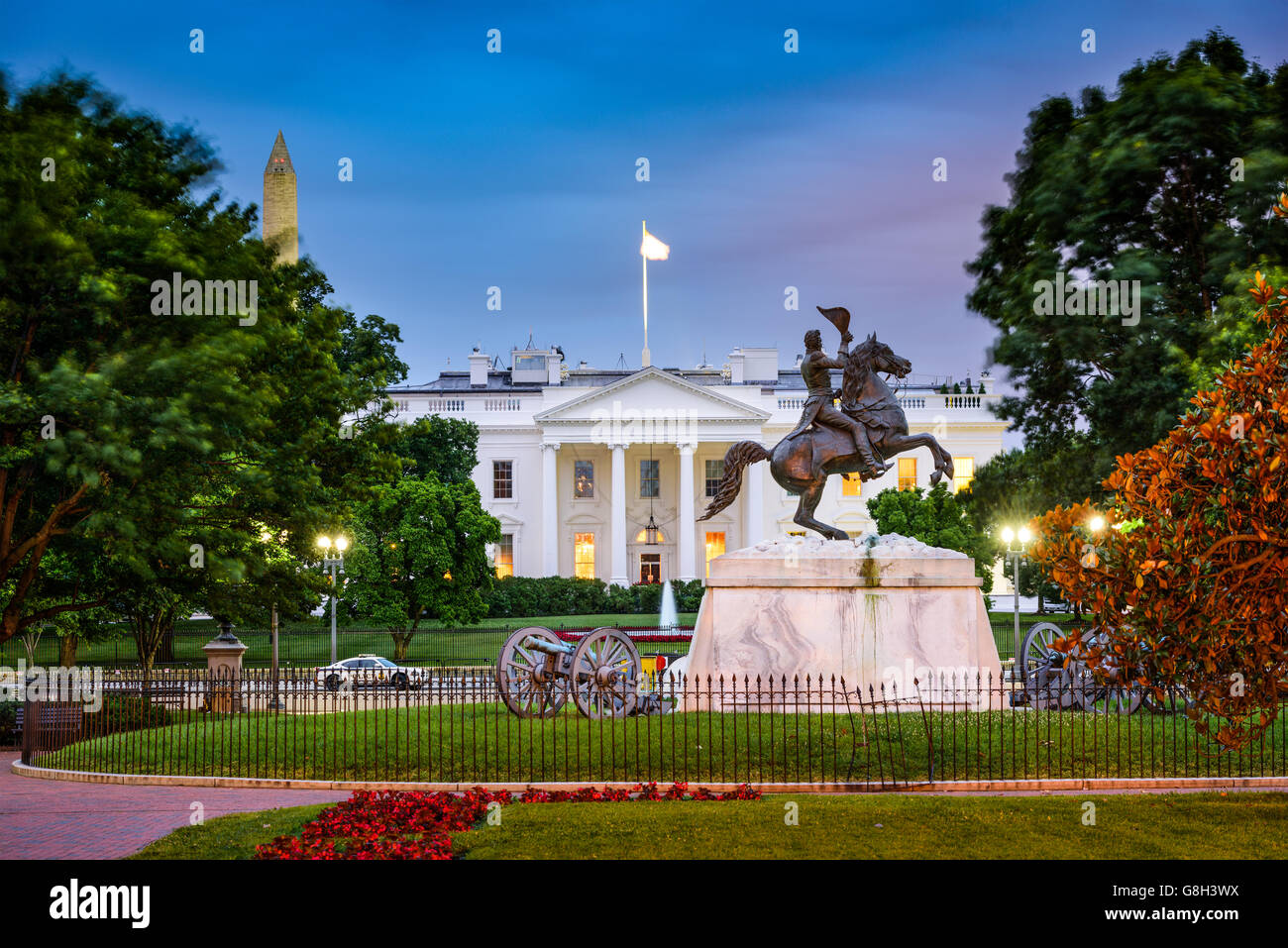 Washington, DC, à la Maison Blanche et de Lafayette Square. Banque D'Images