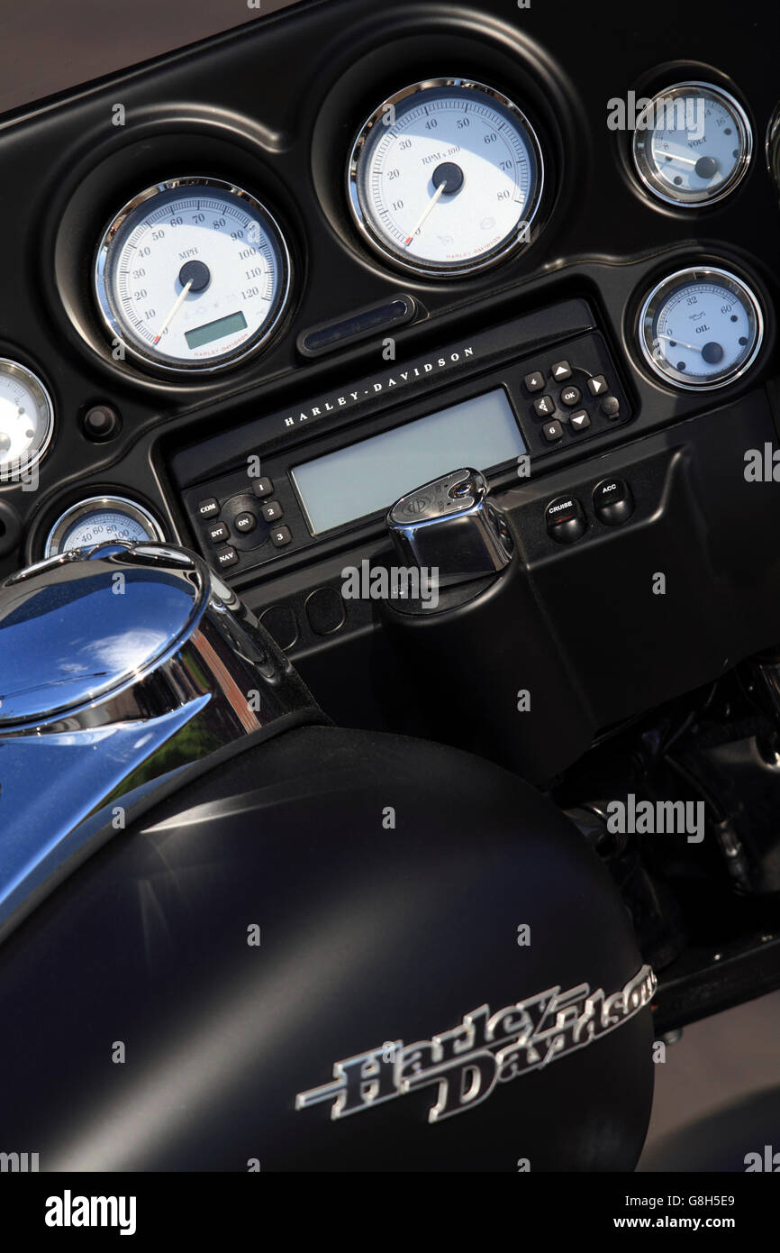 Tableau de bord moto Harley Davidson Banque D'Images