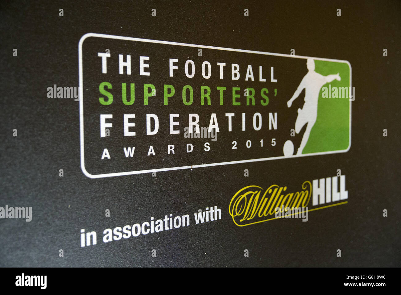 2015 football Supporters Federation Awards - St Pancras Renaissance Hotel.Signalétique aux football Supporters Federation Awards 2015 Banque D'Images