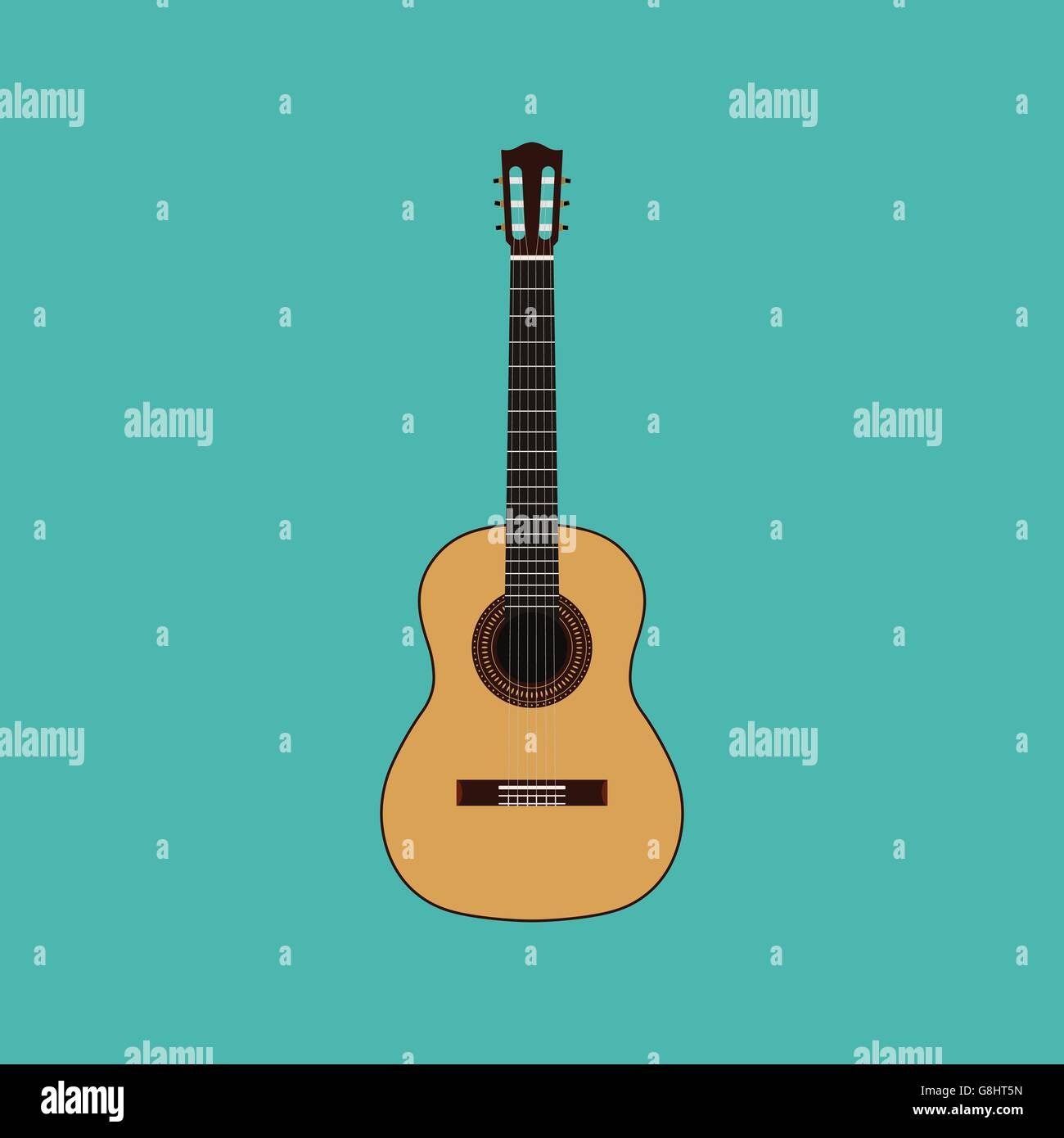 Guitare acoustique d'illustration vectorielle isolés Illustration de Vecteur