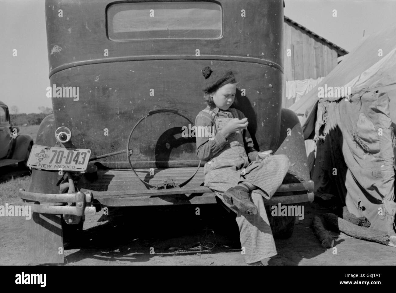 De Migrants de retour du véhicule, d'Westlaco, Texas, USA, Russell Lee, Février 1939 Banque D'Images