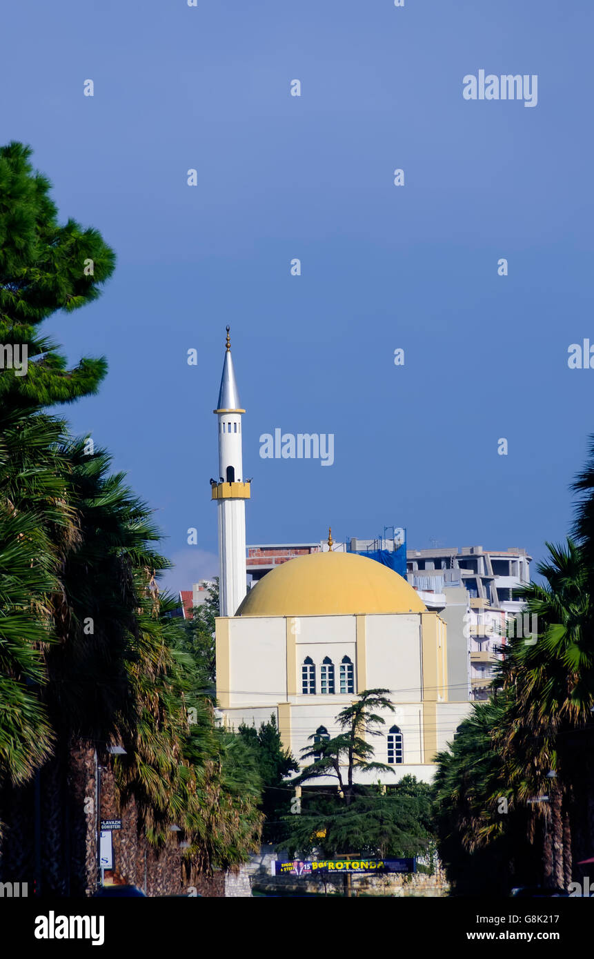 Mosquée de Fatih ou grande mosquée de Durrës ou nouvelle mosquée monument monument culturel, Durres, Albanie Banque D'Images