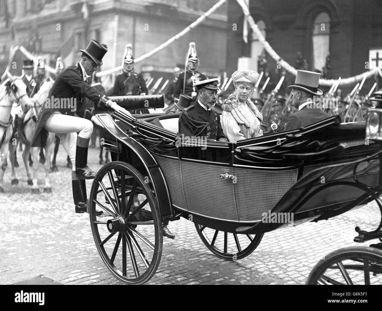 Le roi George V et la reine Mary - Liverpool Banque D'Images