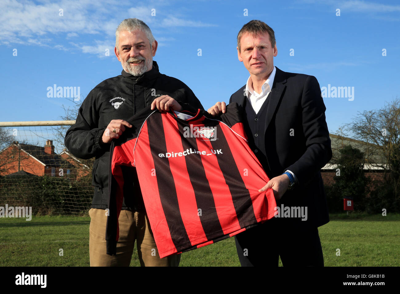 Stuart Pearce Photocall - Longford Village Hall Banque D'Images