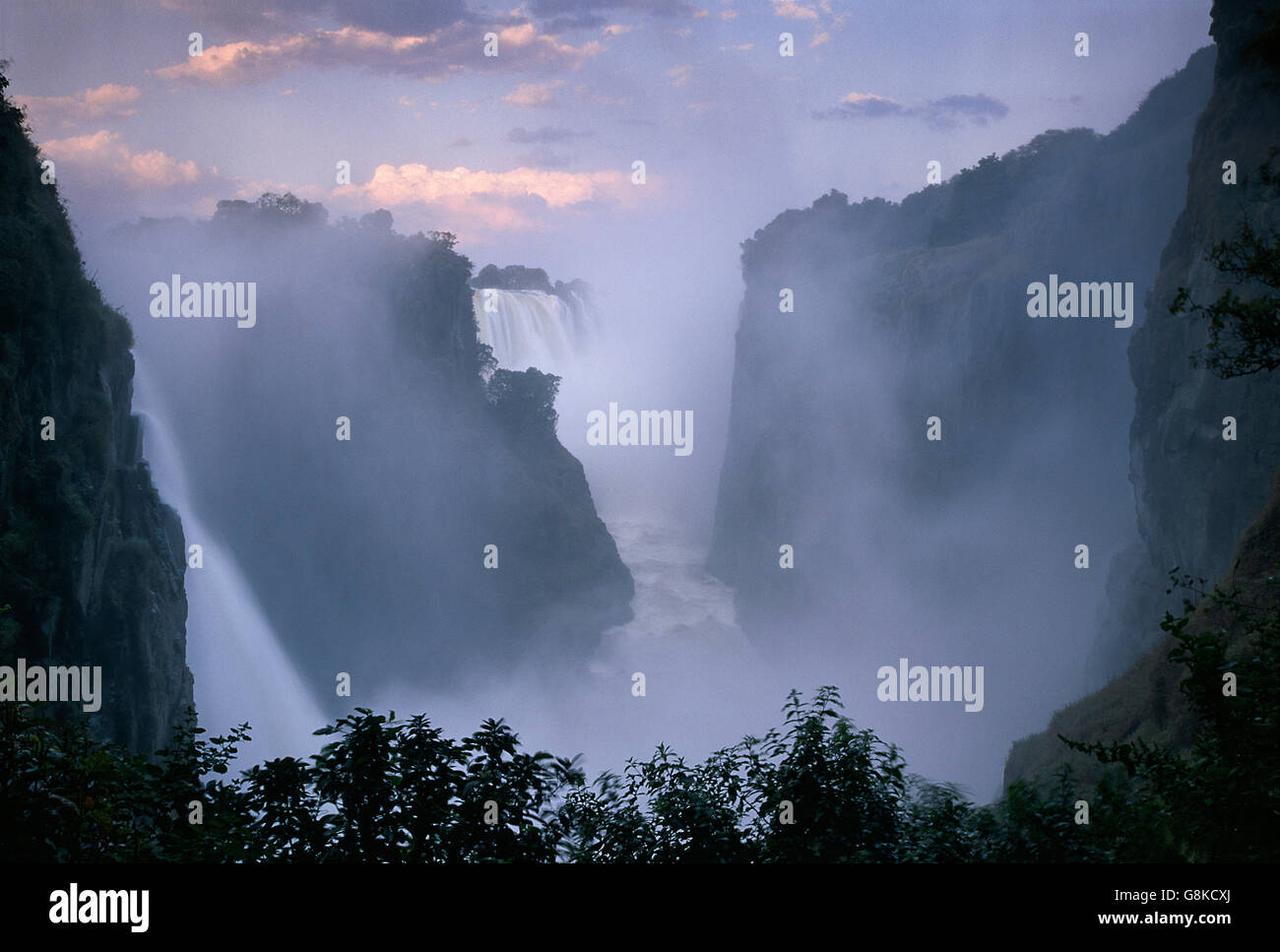 Devil's Cataract, Victoria Falls, Zimbabwe, du Zambèze. Banque D'Images