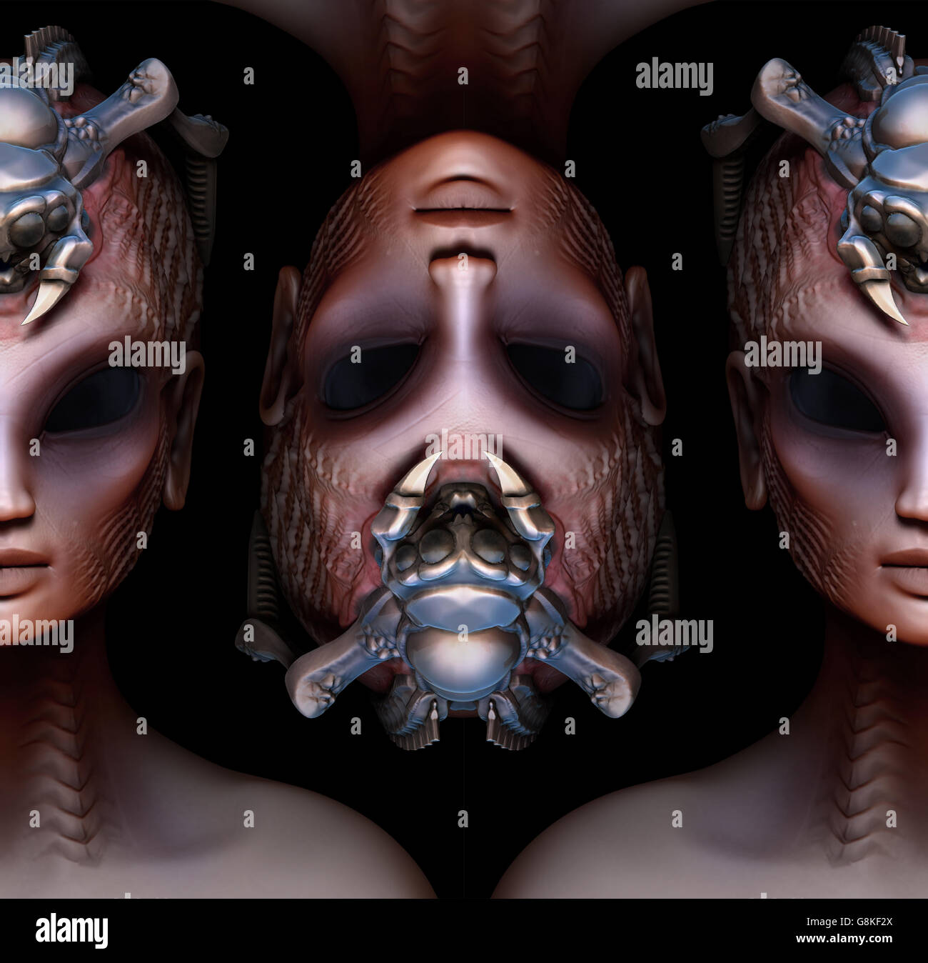 Modèle hybride femme reine alien concept étrange. Banque D'Images