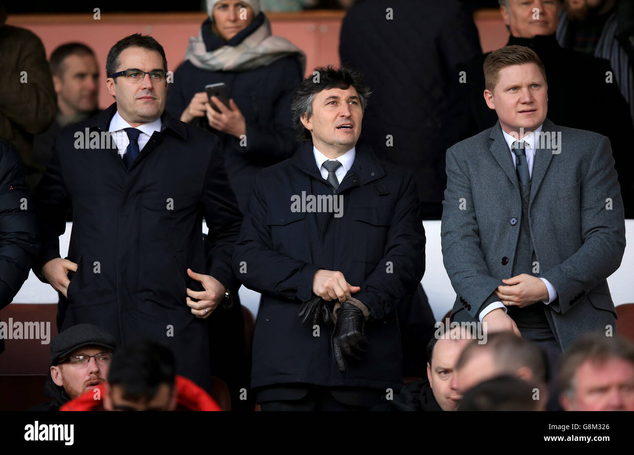 Nottingham Forest v Watford - Emirates FA Cup - Fourth Round - City Ground.Watford Chief Executive Scott Duxbury (à gauche), Gino Pozzo, copropriétaire de Watford (au centre) Banque D'Images