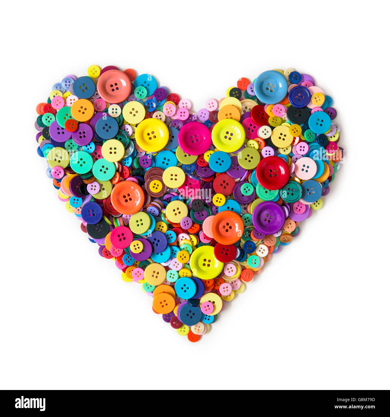 Les boutons colorés sur fond blanc Banque D'Images