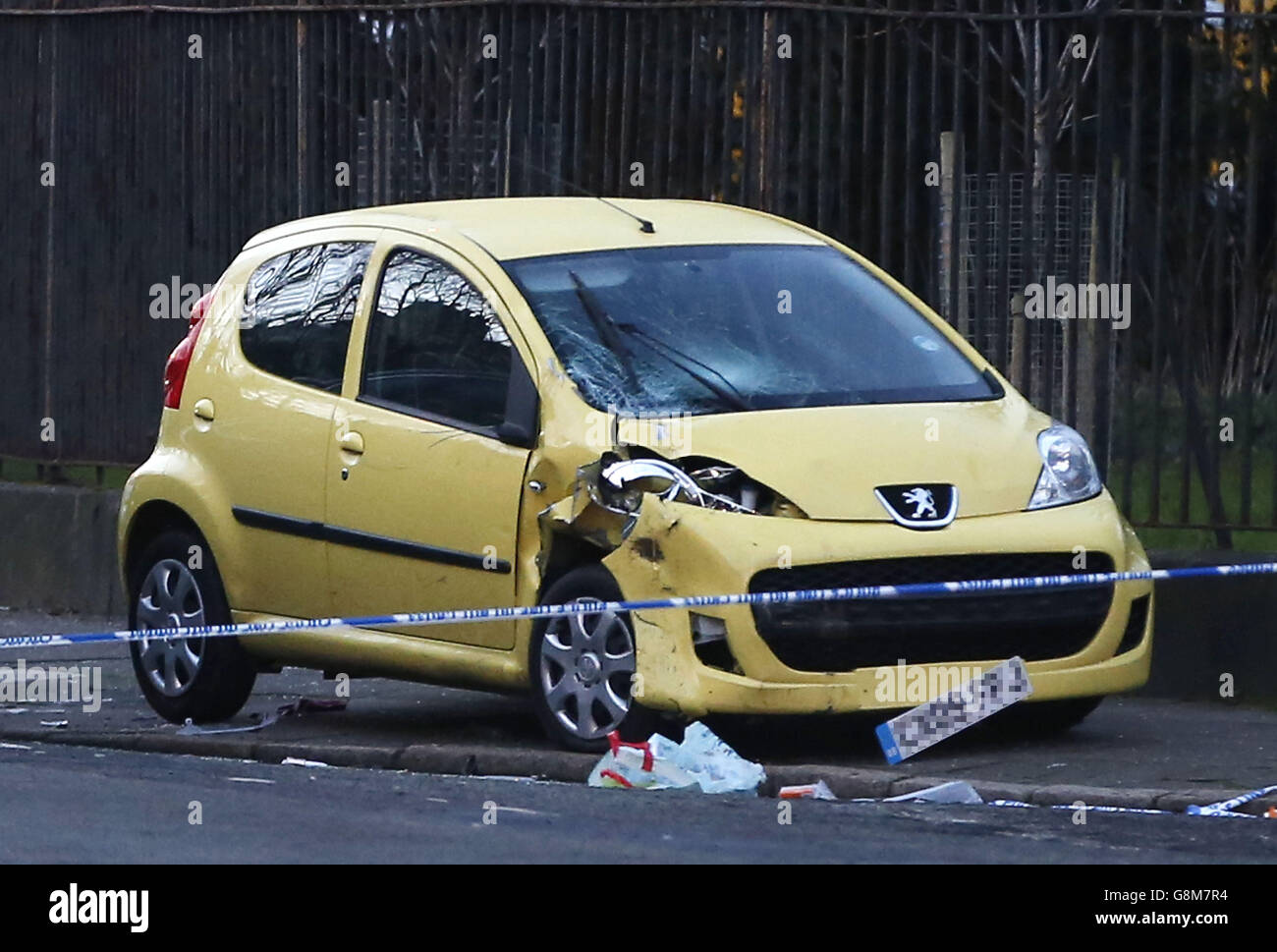 Collision routière Belvidere Banque D'Images