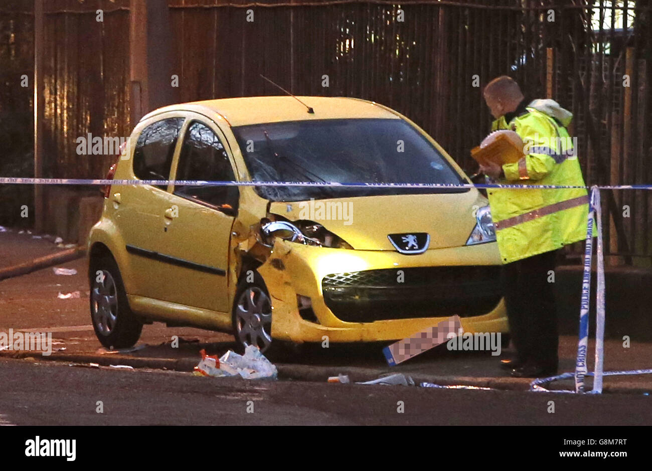 Collision routière Belvidere Banque D'Images