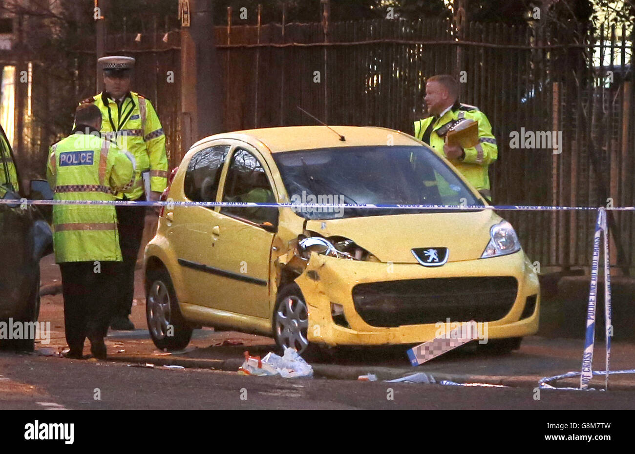 Collision routière Belvidere Banque D'Images