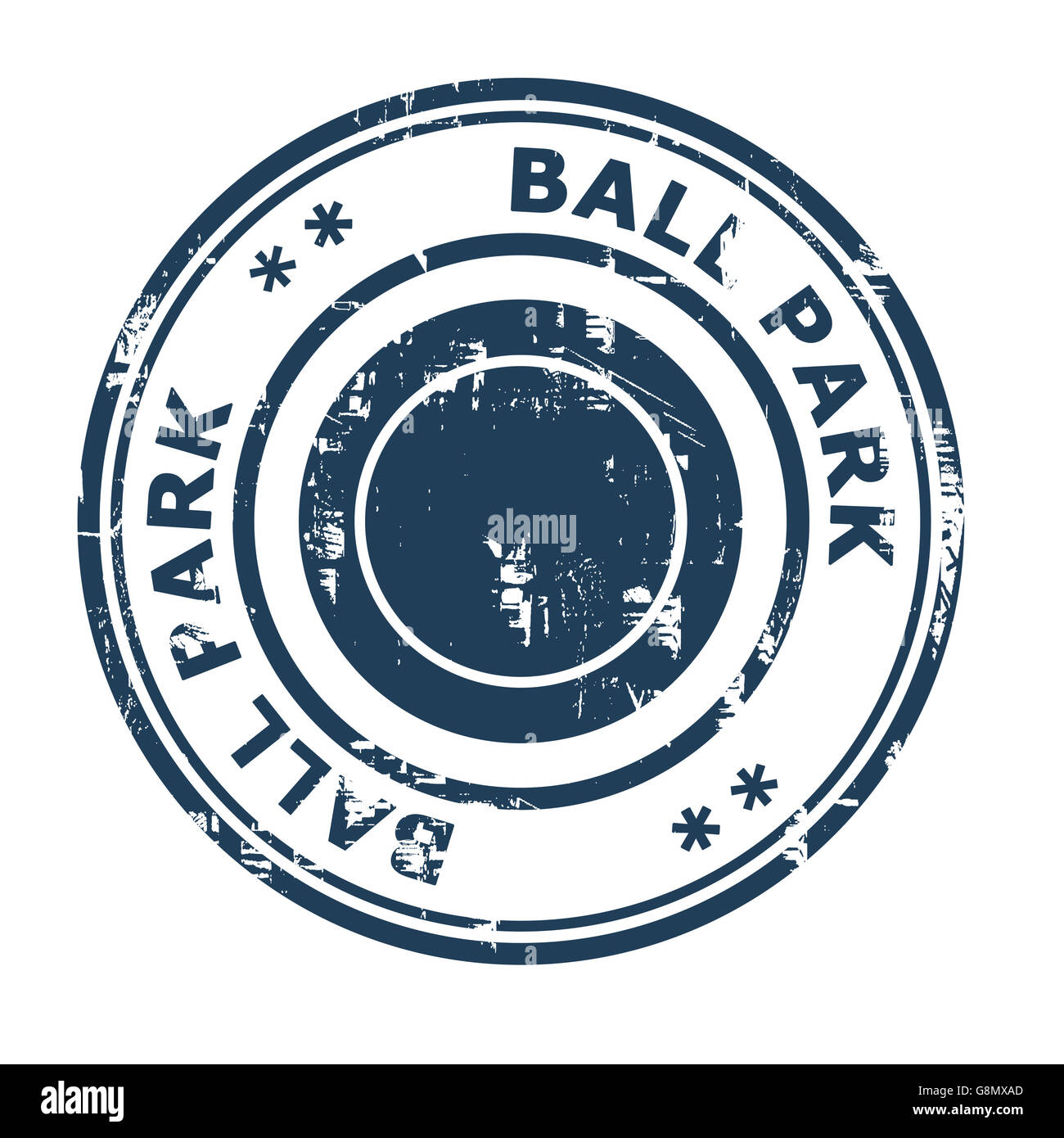 Ball Park business concept rubber stamp isolé sur un fond blanc. Banque D'Images