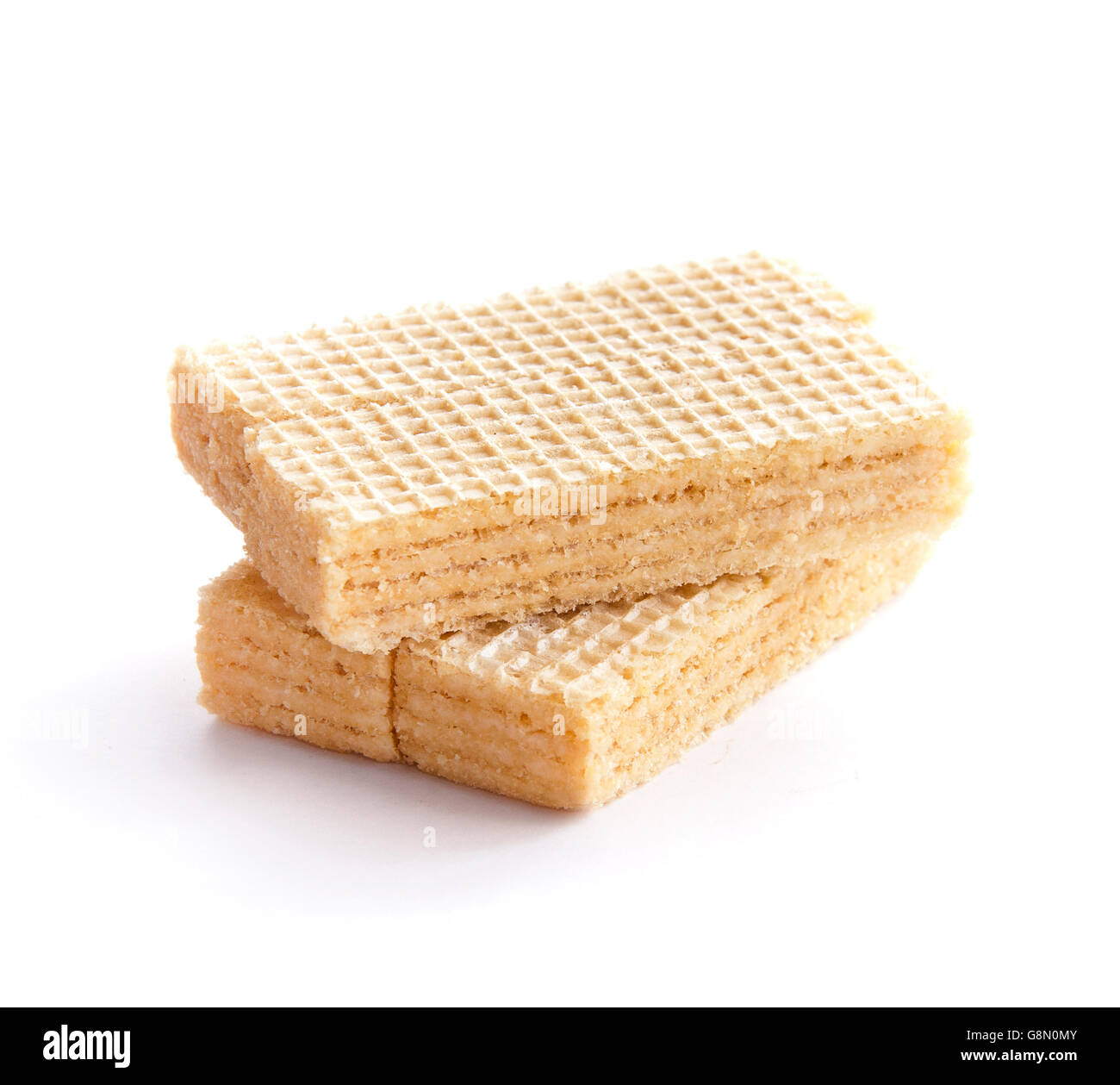 Un groupe de Biscuits gaufrette isolé sur fond blanc Banque D'Images