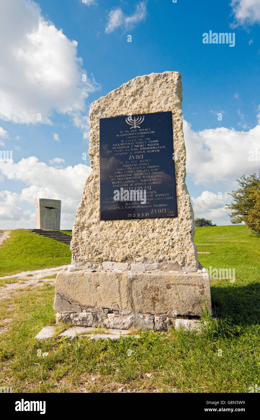 Travail du Camp de concentration de Plaszow et Monument commémoratif et Pierre, Cracovie, Małopolska, Lesser Poland, Pologne, Europe Banque D'Images