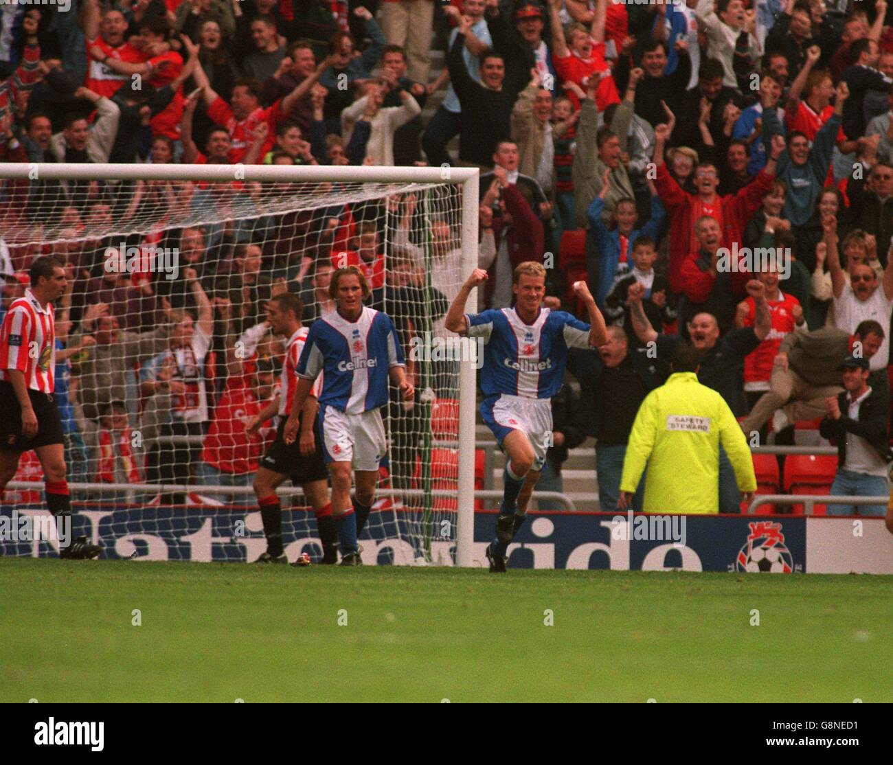 Soccer - Nationwide League Division One - Sunderland c. Middlesbrough.Mikkel Beck de Middlesbrough (au centre) et Robbie Mustoe (à droite) célèbrent Banque D'Images