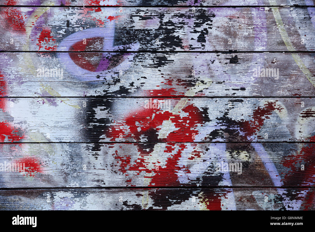 Texture bois vieilli avec des taches de peinture ancienne anglais Abstract Banque D'Images