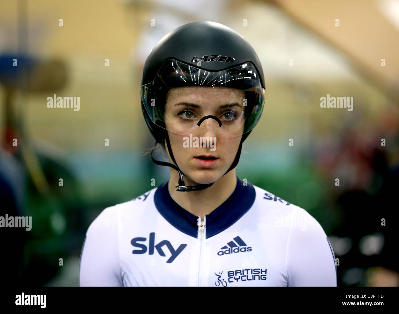Championnats du monde de cyclisme sur piste UCI 2016 - troisième jour - Londres.Elinor Barker en Grande-Bretagne pendant le troisième jour des Championnats du monde de cyclisme sur piste UCI à Lee Valley Velpopark, Londres. Banque D'Images