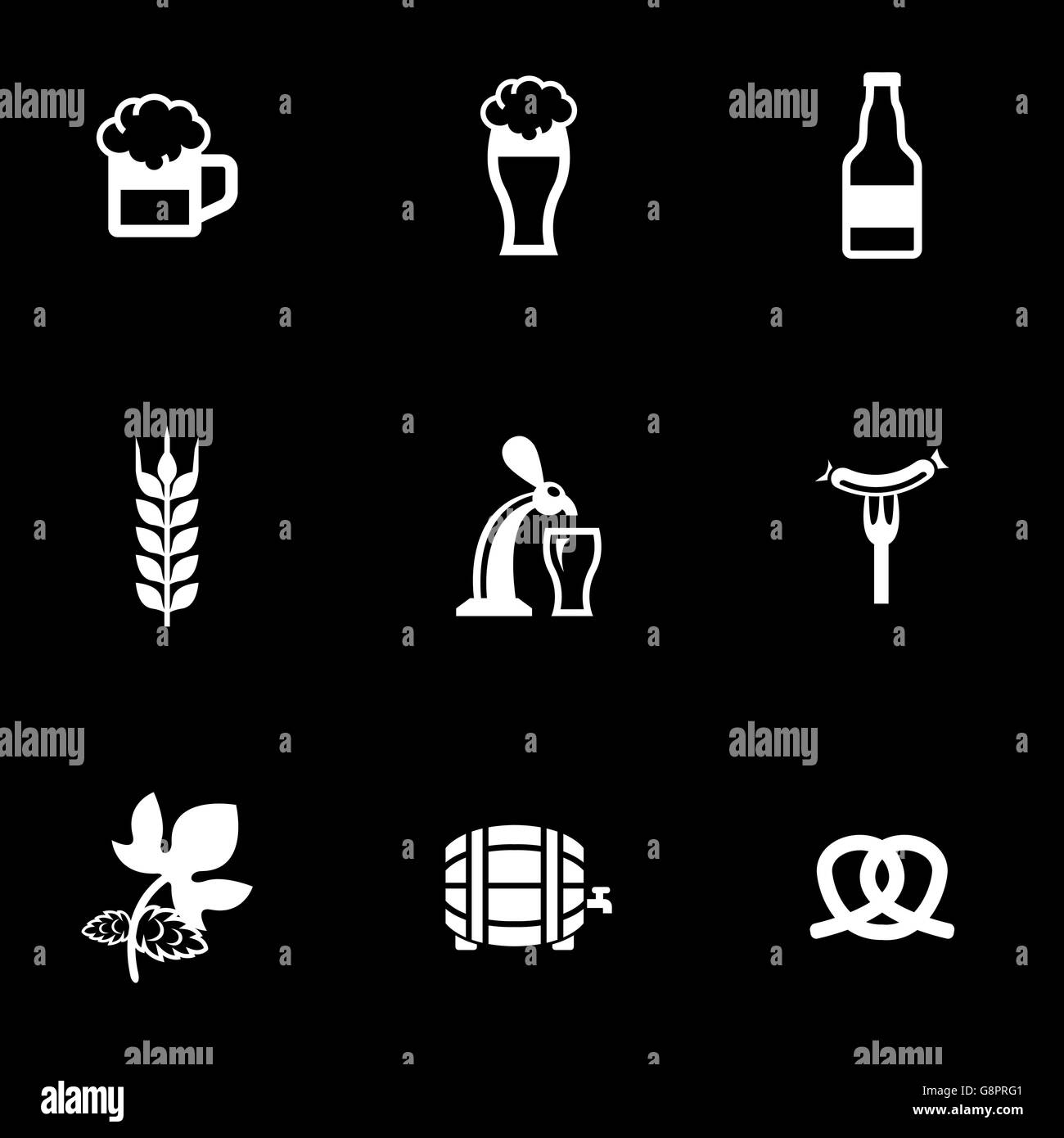 Oktoberfest blanc Vector icon set Illustration de Vecteur