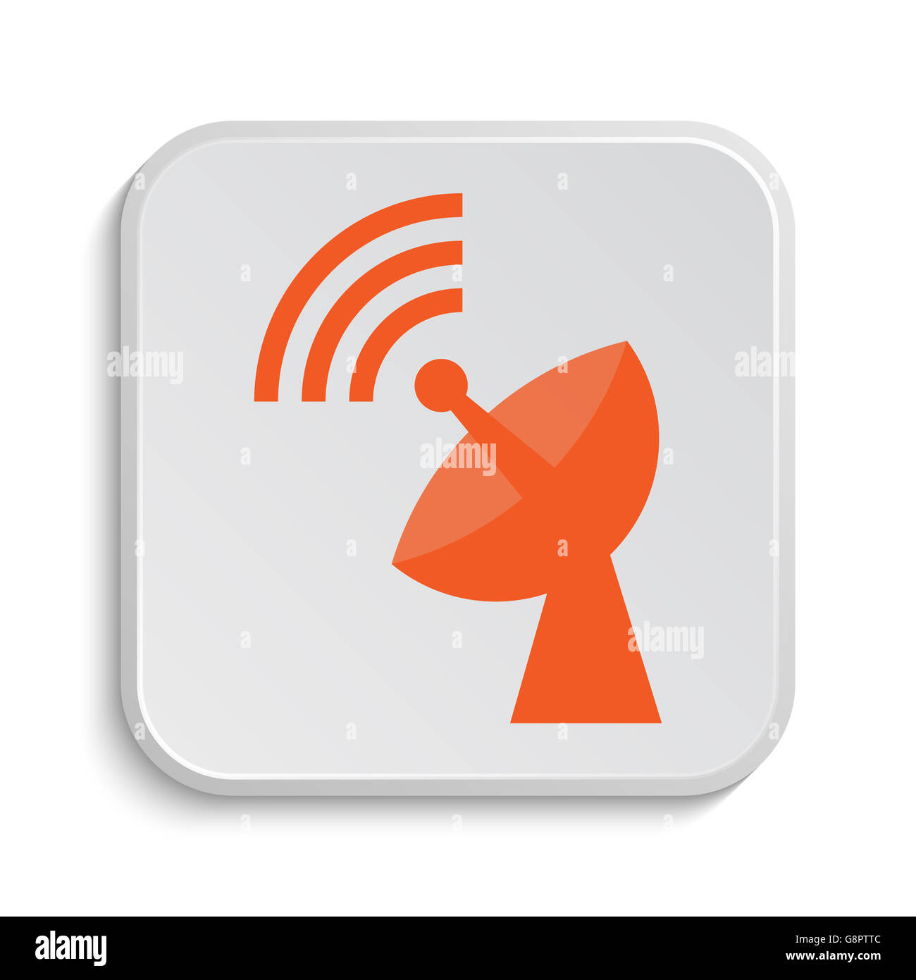 L'icône d'antenne sans fil. Bouton Internet sur fond blanc. Banque D'Images