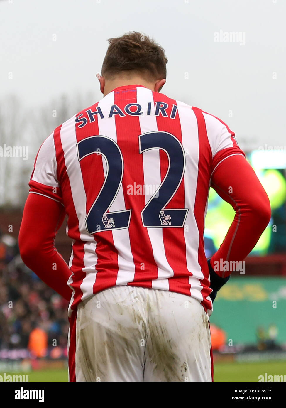 Stoke v Aston Villa - Barclays Premier League - Britannia Stadium. Xherdan Shaqiri de la ville de Stoke Banque D'Images