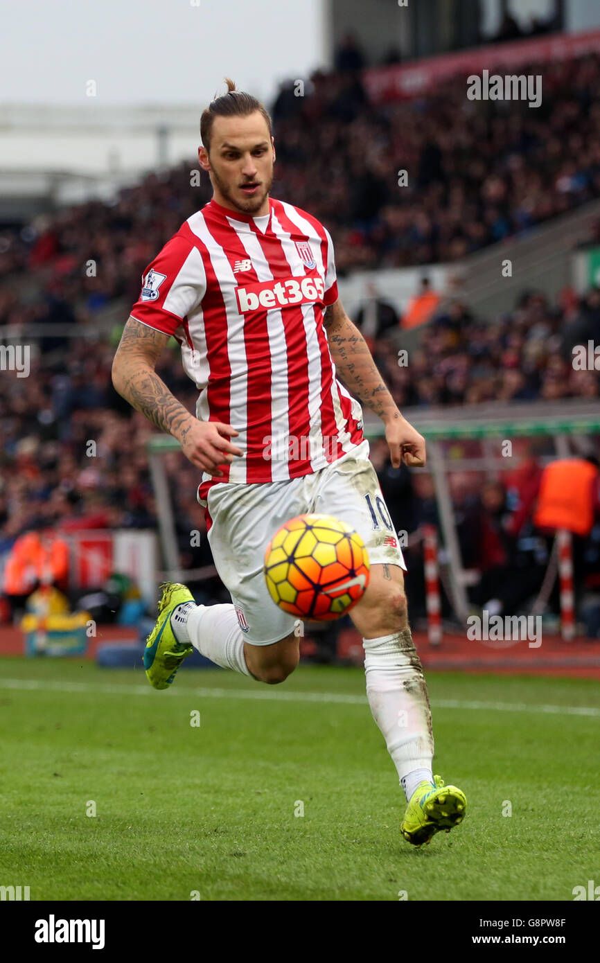 Stoke v Aston Villa - Barclays Premier League - Britannia Stadium. Marko Arnautovic de la ville de Stoke Banque D'Images