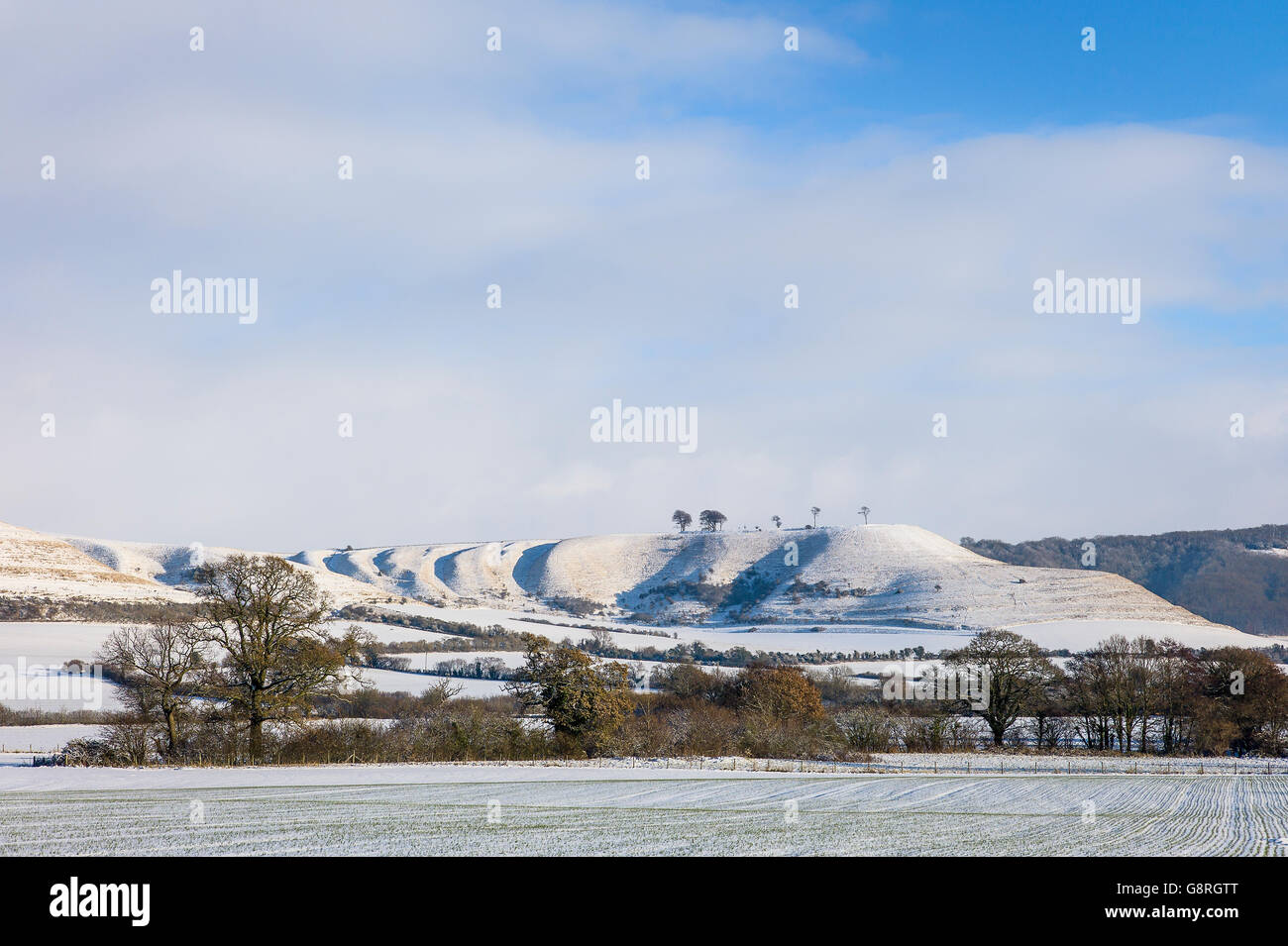 Wintry landscape doté du North Wessex Downs dans le Wiltshire UK Banque D'Images